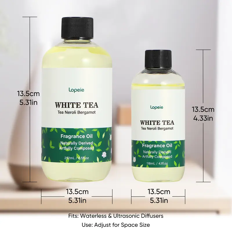 Lopeie Hotel Diffuser Oil Refill Inspired by The Ritz-Carlton Hotel - 118ml 4.1 fl oz - Aromatherapy Essential Oil-White Tea, Neroli & Bergamot – Ideal for Ultrasonic and Waterless Diffusers Pleasant Fragrant