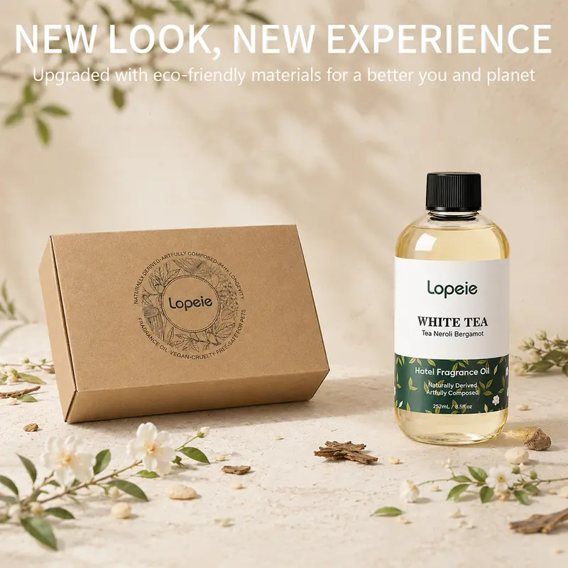 Lopeie Hotel Diffuser Oil Refill Inspired by The Ritz-Carlton Hotel - 118ml 4.1 fl oz - Aromatherapy Essential Oil-White Tea, Neroli & Bergamot – Ideal for Ultrasonic and Waterless Diffusers Pleasant Fragrant