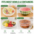 100PCS Disposable Stretch Food Covers for Bowls & Plates, Elastic Bowl Covers, Plastic Wrap Alternative for Leftovers, Fruits, Vegetables & Kitchen Food Storage