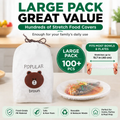 100PCS Disposable Stretch Food Covers for Bowls & Plates, Elastic Bowl Covers, Plastic Wrap Alternative for Leftovers, Fruits, Vegetables & Kitchen Food Storage