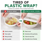 100PCS Disposable Stretch Food Covers for Bowls & Plates, Elastic Bowl Covers, Plastic Wrap Alternative for Leftovers, Fruits, Vegetables & Kitchen Food Storage