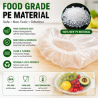 100PCS Disposable Stretch Food Covers for Bowls & Plates, Elastic Bowl Covers, Plastic Wrap Alternative for Leftovers, Fruits, Vegetables & Kitchen Food Storage