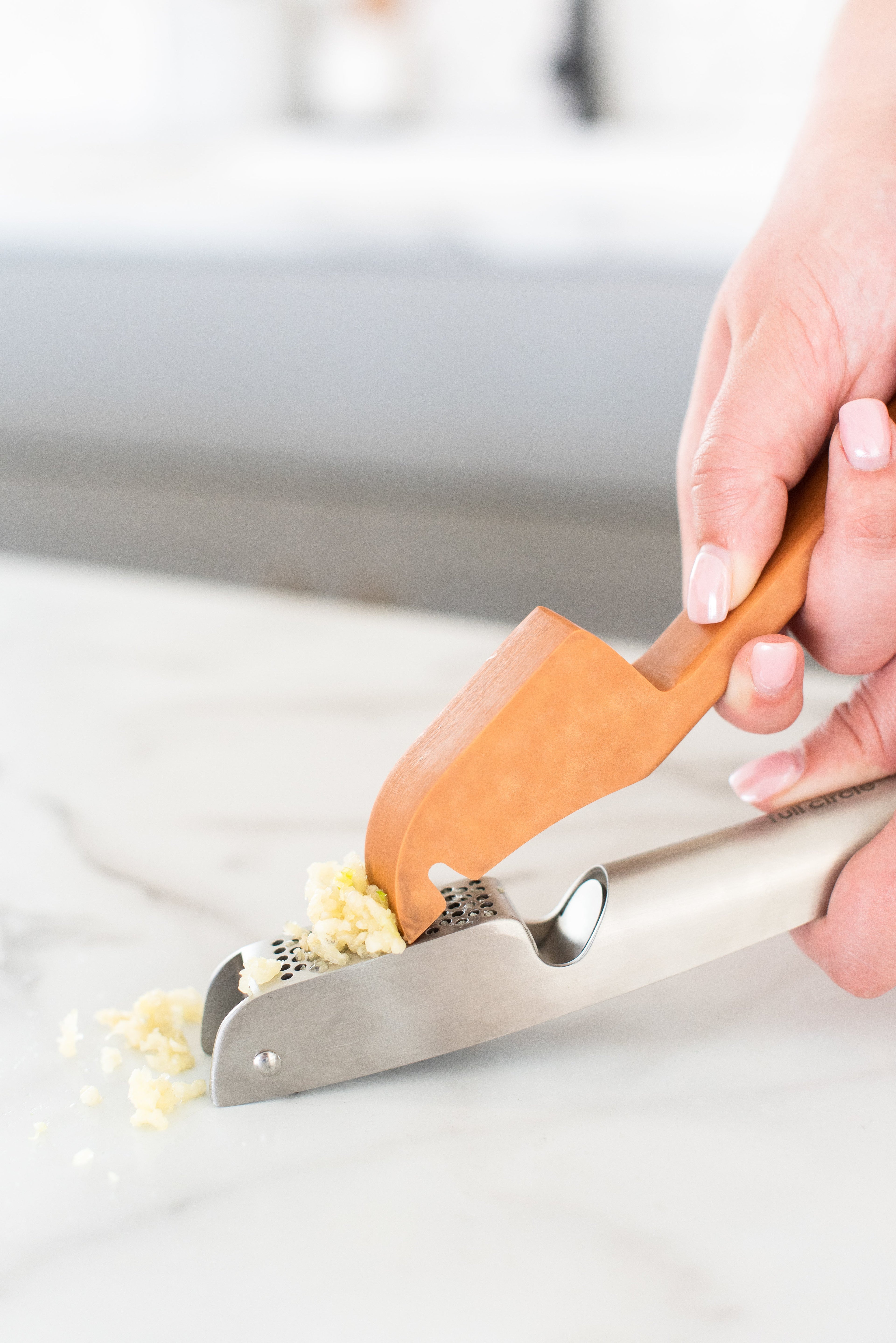 The No Mess Garlic Press